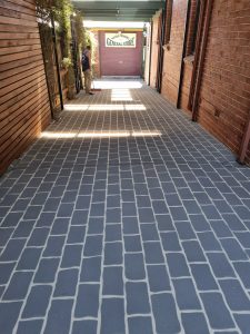 spray pave with stencil