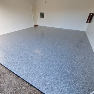 Epoxy floor Flaked finish garage